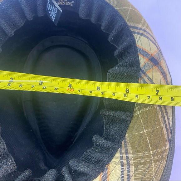 Guinness Beer Green Gold Plaid Logo Fedora Hat Trilby Walking 100% Cotton - Picture 12 of 17